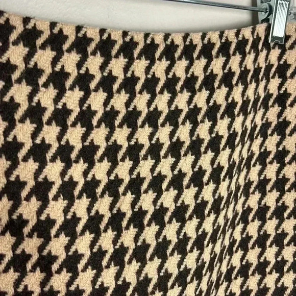 Talbots Brown Tan Houndstooth Skirt Size 14 Plus Career Work Business Office - Picture 3 of 11